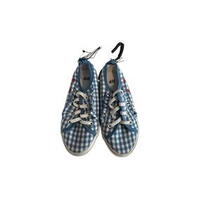H&M‎ Kids Girls Shoes Size 7 Flat Checkered Blue And White Brand New With Tag